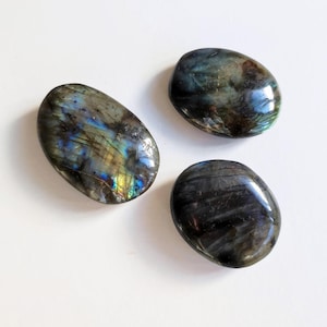 Labradorite Palm Stone, Blue Flash Labradorite, Natural Polished Stones, Healing Crystals