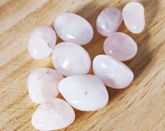 Rose Quartz tumbled stones, 10 pieces, Energy Crystal Healing, Small love stone, Rose Quartz pocket stones