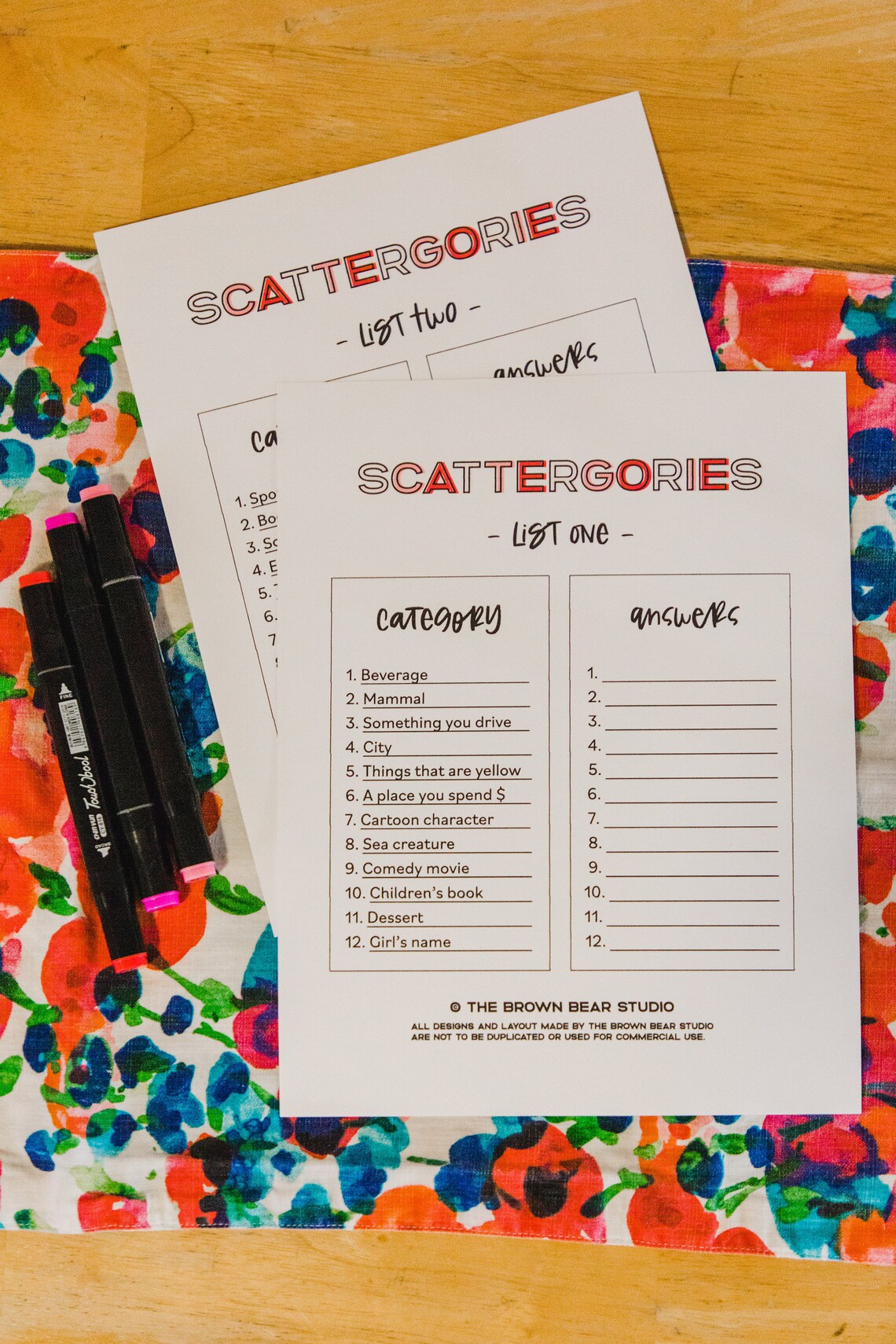 custom scattergories lists custom scattergories lists