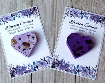 Personalized Wildflower Seed Bomb Cards, purple floral