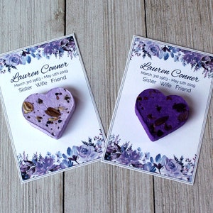 Tarjetas personalizadas de bombas de semillas de flores silvestres, florales púrpuras