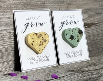 Personalized Wildflower Seed Bomb Cards - "Let Love Grow,"