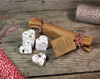 10pc Wildflower Seed Bomb Pack, Plantable Biodegradable Hearts, Custom Color Seed Bombs
