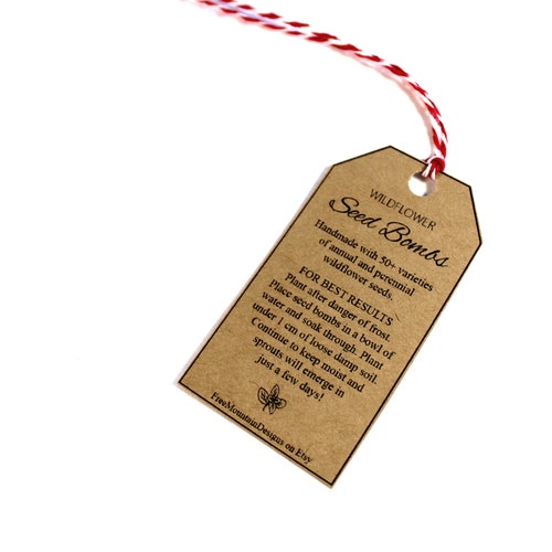 Seed Bomb Planting Instructions Wildflower Double Sided Etsy