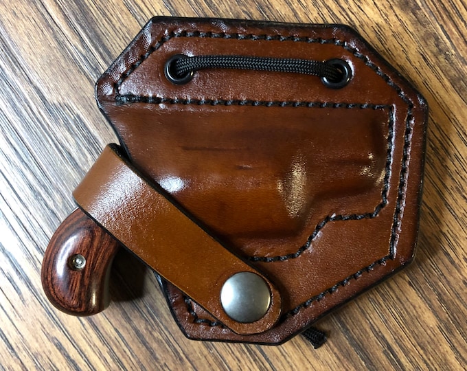 Leather neck holster for North American Arms, naa .22 long rifle, made in USA!!!