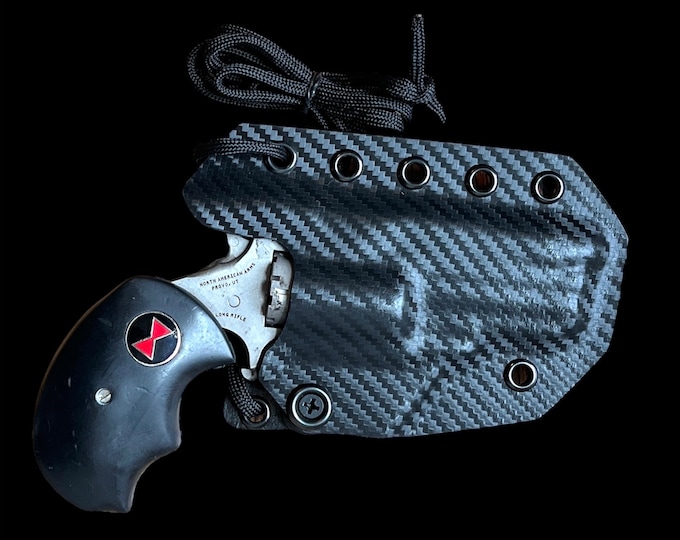 Neck holster for NAA Black Widow .22 magnum, black carbon fiber design