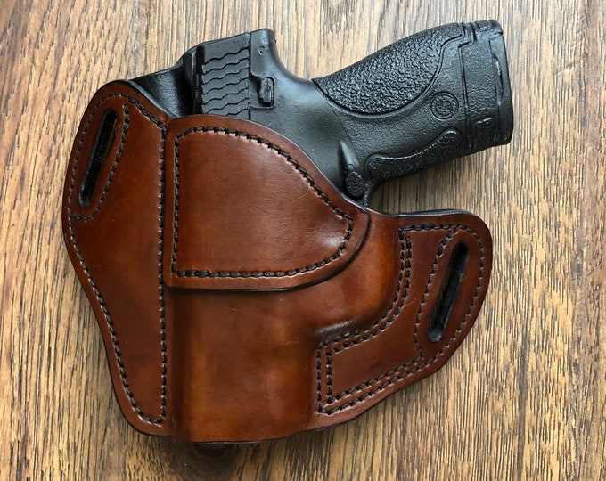 OWB Leather holster for Smith and Wesson Shield 9mm/ 40cal Made in USA by a Veteran.