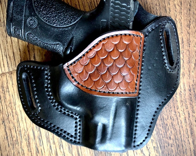 OWB Leather holster for Smith and Wesson Shield 9mm/ 40cal Made in USA by a Veteran.