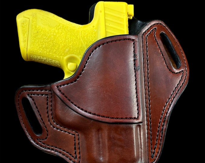 OWB Leather holster for Kimber R7 Mako 9mm Made in USA by a Veteran.