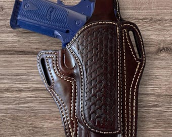 OWB Leather holster for 5" 1911 | No Rail | Stamped | Thumbreak | Veteran made in the USA!