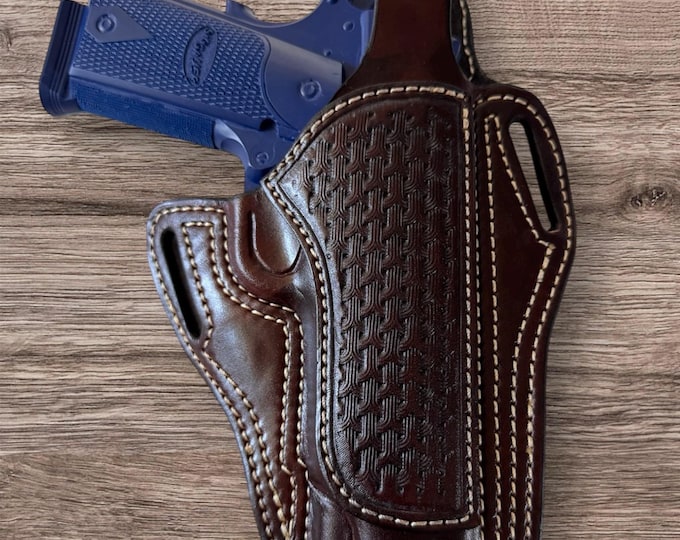 OWB Leather holster for 5" 1911 | No Rail | Stamped | Thumbreak | Veteran made in the USA!