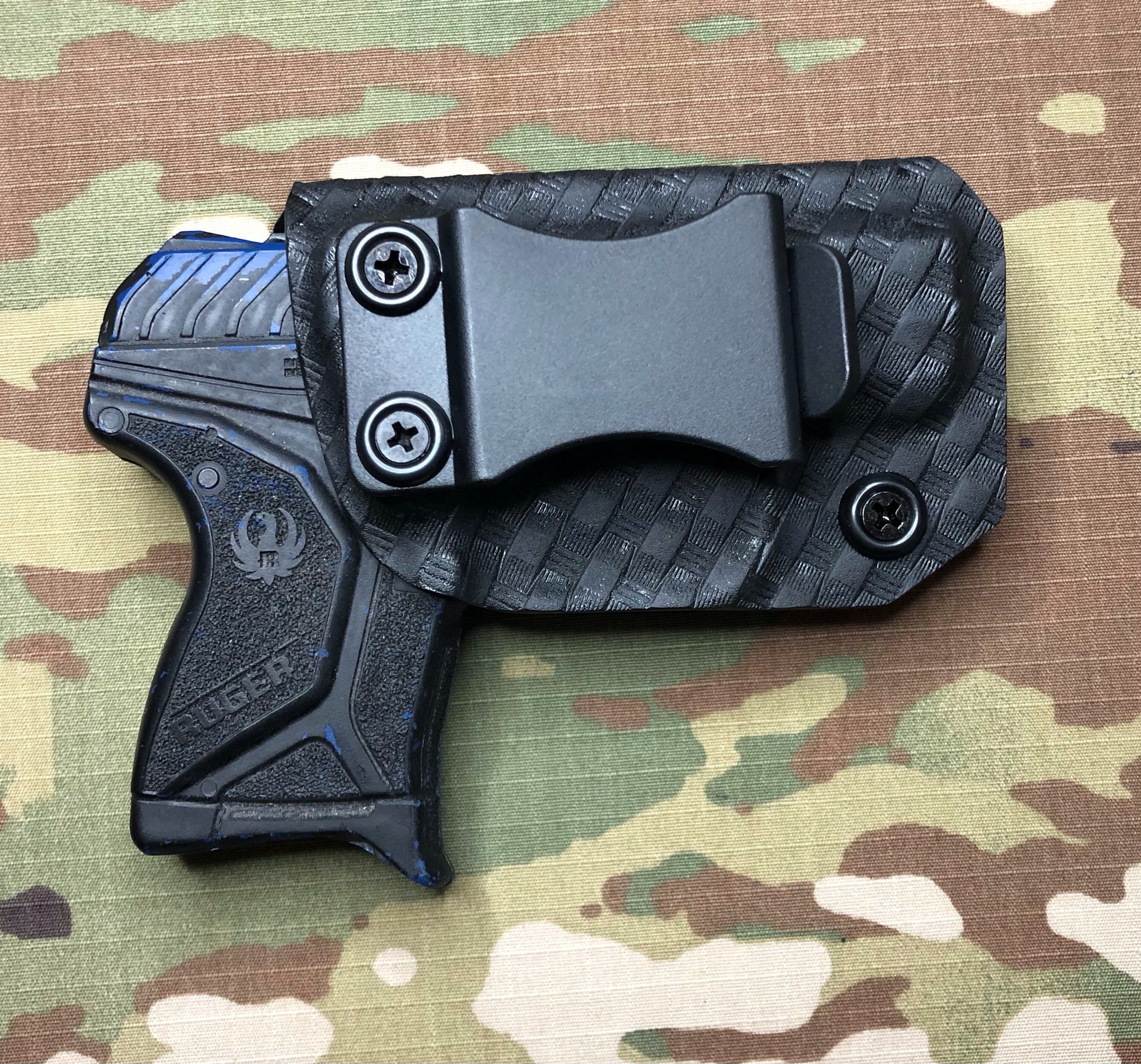Ruger LCP 2 LCPII 380 Kydex Holster Carbon Fiber Blue Adjustable IWB Right Hand 