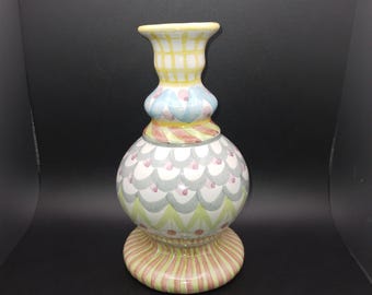 Vintage MacKenzie-Childs King Ferry, Taper Candle Stick/Bud Vase. READ