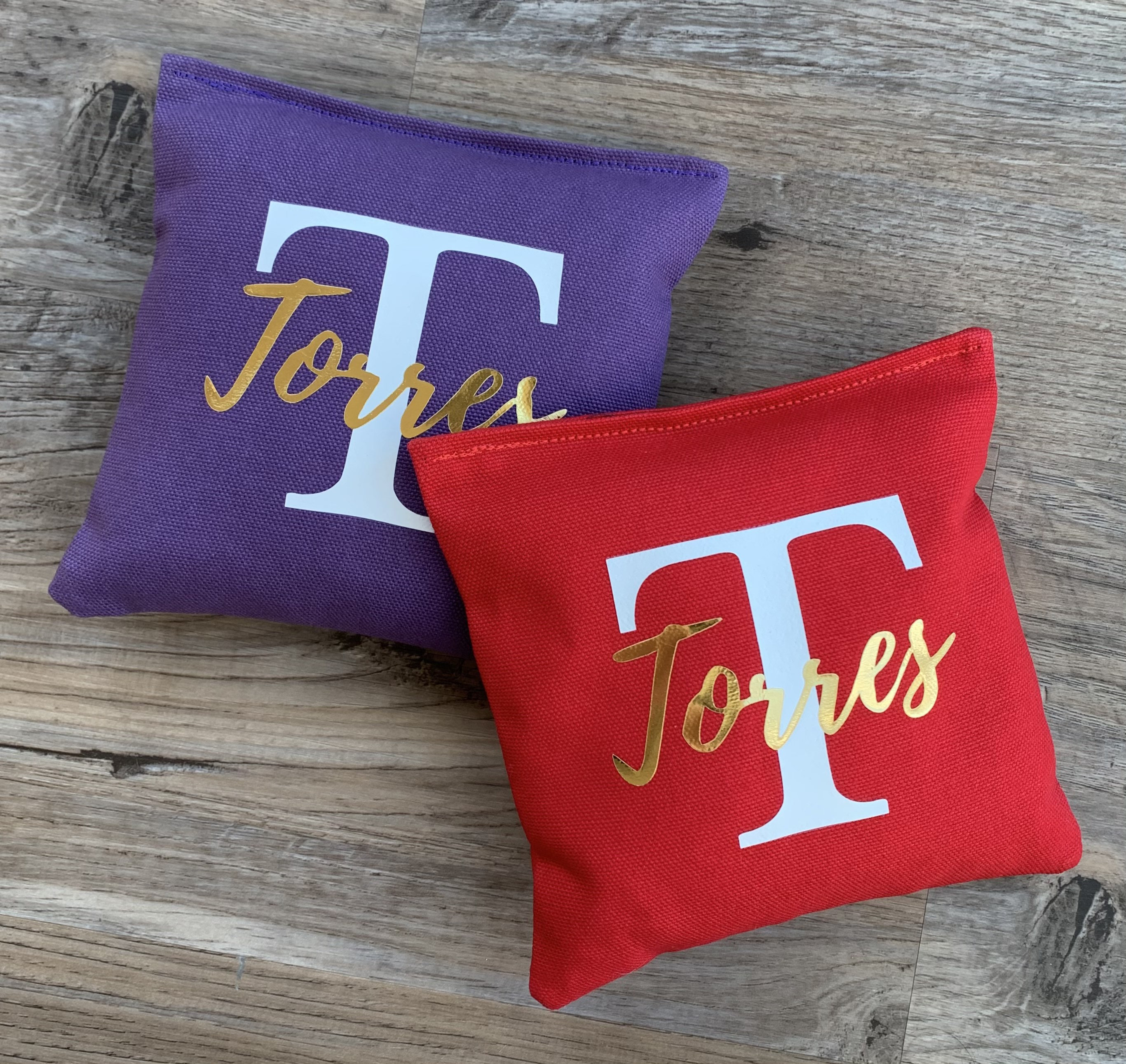 Custom Cornhole Bean Bags Set of 8 4 of each color w/ Etsy