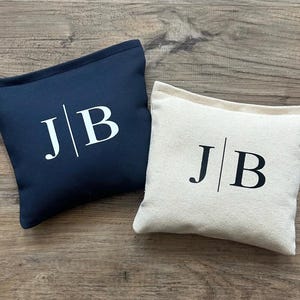 Set of Custom Wedding Bean Bags for Cornhole Toss Modern Logo Initials Monogram Personalized Wedding Logo Design Party Game Gift for Couple