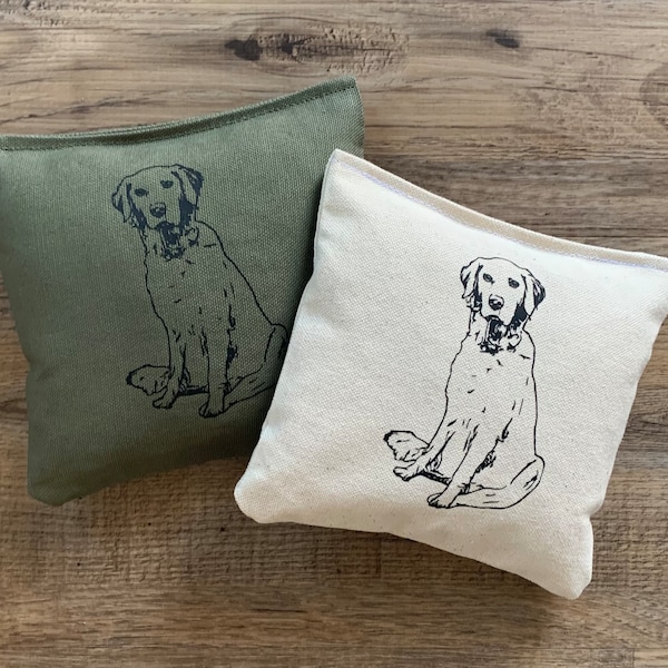 Custom Dog Portrait Cornhole Bags Gift Idea Pet Lover Personalized Dog Sketch Bean Bags for Family Backyard Game Corn Hole Set of 8