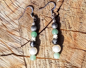 Dark ocean earrings