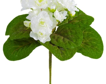 Violeta africana semiminiatura artificial de 8" (BLANCA)