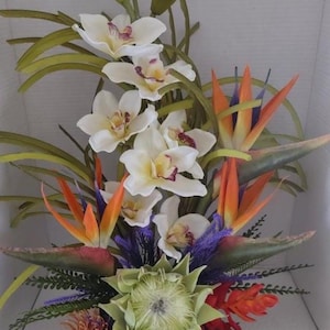 Artificial tropical arrangement wedding home decoration silk flowers centerpiece