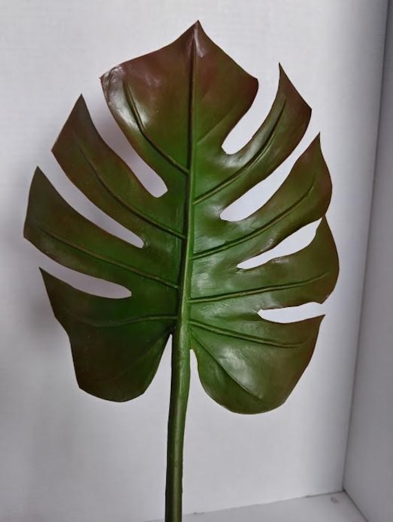29" MONSTERA leaf Floral Foliage green/brown markings HSM005 gr/br