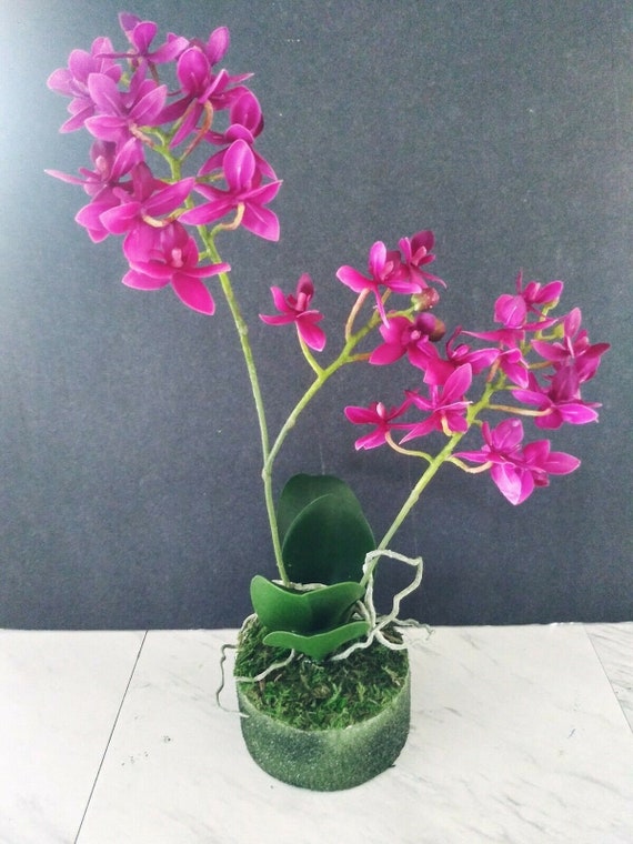 Artificial Phalaenopsis Orchid W/O pot Silk Flower Floral Arrangements 