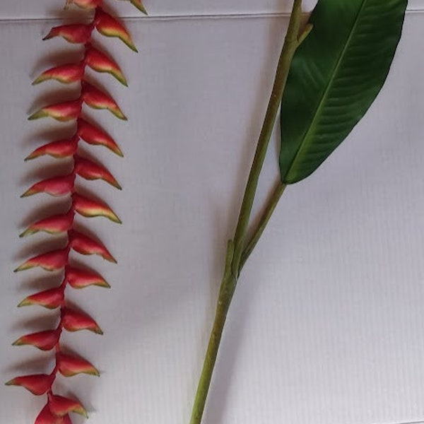 Artificial Hanging Lobster Claw Heliconia tropical stem.