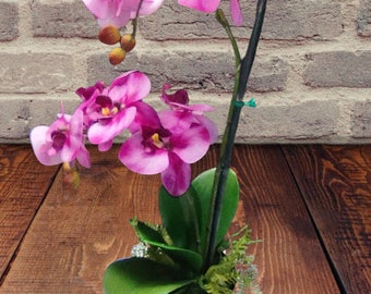 Artificial Phalaenopsis Orchid Plant, Silk Flowers PINK