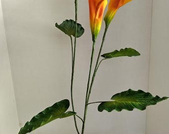 VINTAGE Artificial Calla Lily floral stem