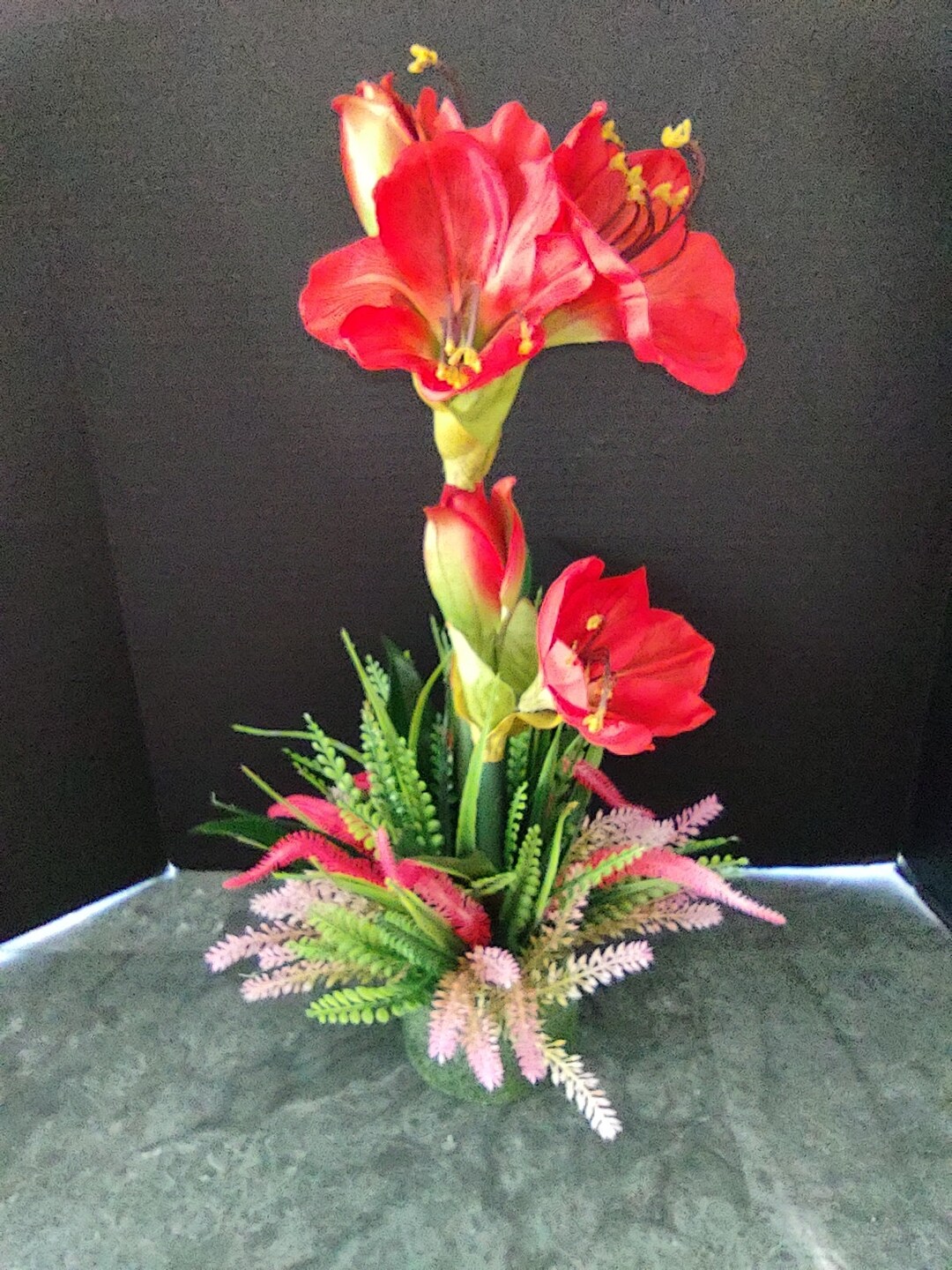 Artificial Amaryllis Plant. Silk Flower Floral Arrangements. Etsy