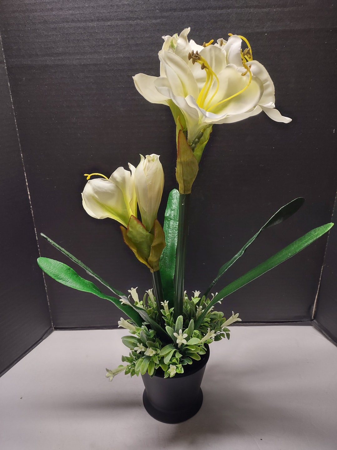 Artificial Amaryllis Plant. Silk Flower Floral Arrangements. Etsy