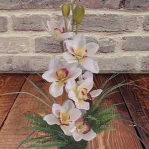 Artificial Cymbidium Orchid table decoration CREAM