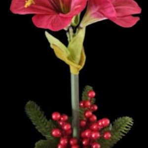 Artificial amaryllis Christmas decoration. RED
