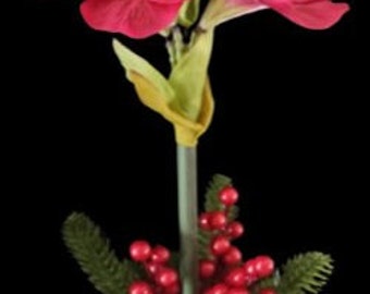Artificial amaryllis Christmas decoration. RED