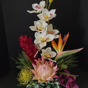 Artificial tropical arrangement wedding home decoration silk flowers centerpiece