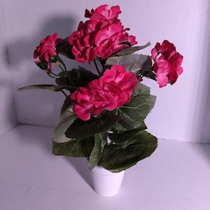 Artificial mini geranium plant silk flower arrangements  PINK