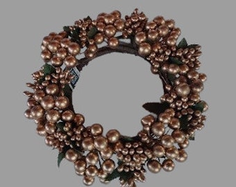 SALE!! GOLD beaded candle ring. For a 3&quot; pillar candle