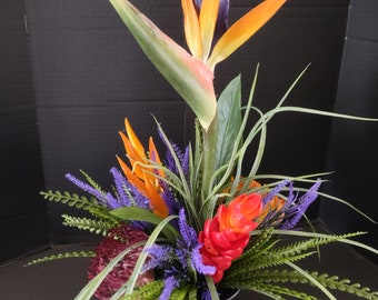 Artificial tropical arrangement wedding home decoration silk flowers centerpiece