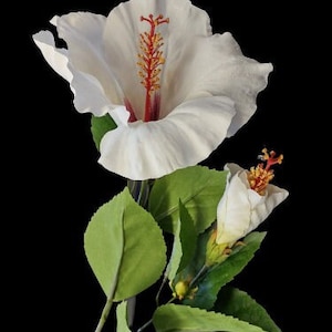 Artificial large White Hibiscus stem