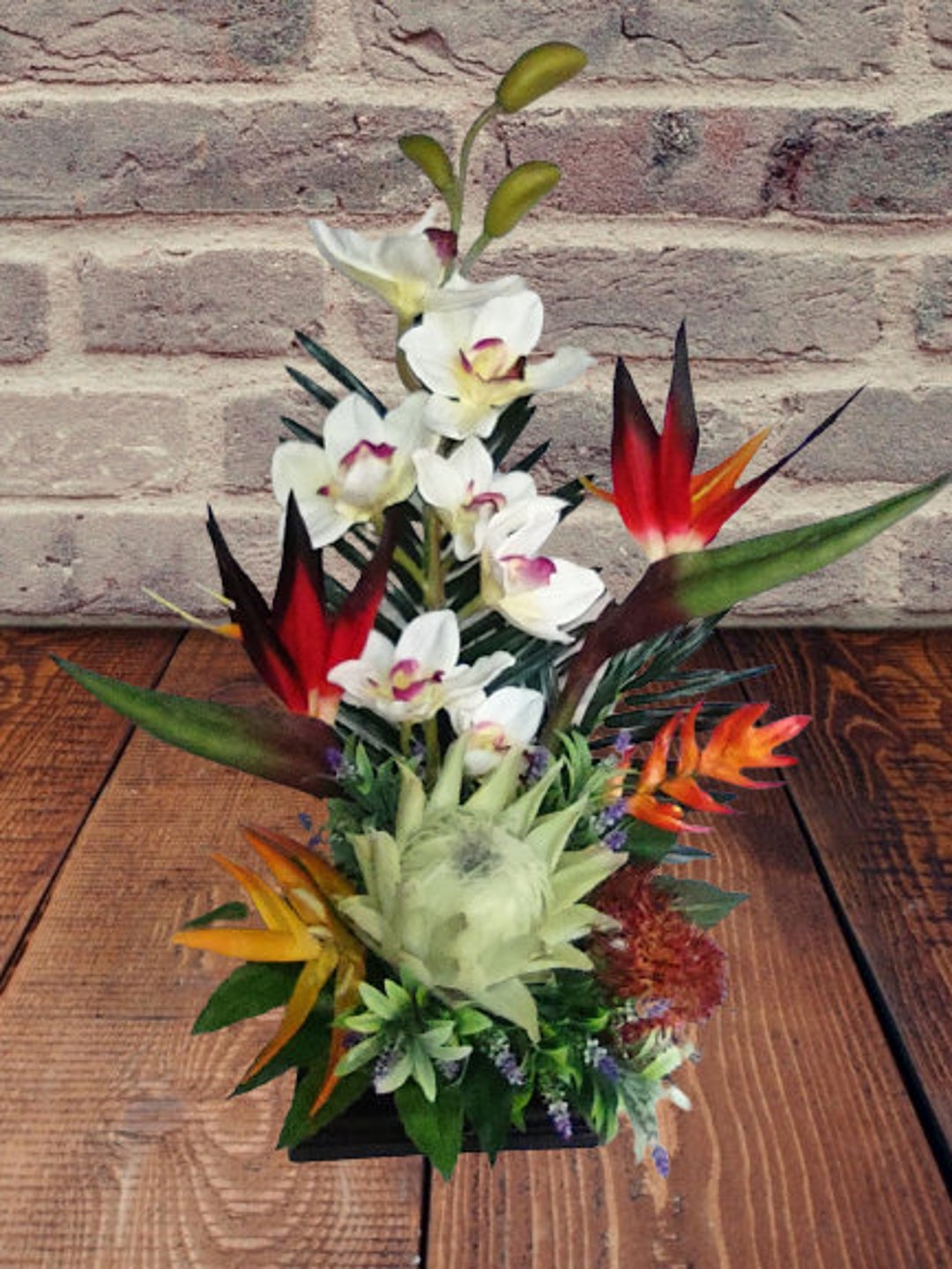 Tropical Table Centerpiece. Silk Flower Floral Arrangements Etsy