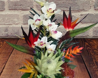 Artificial tropical arrangement wedding home decoration silk flowers centerpiece