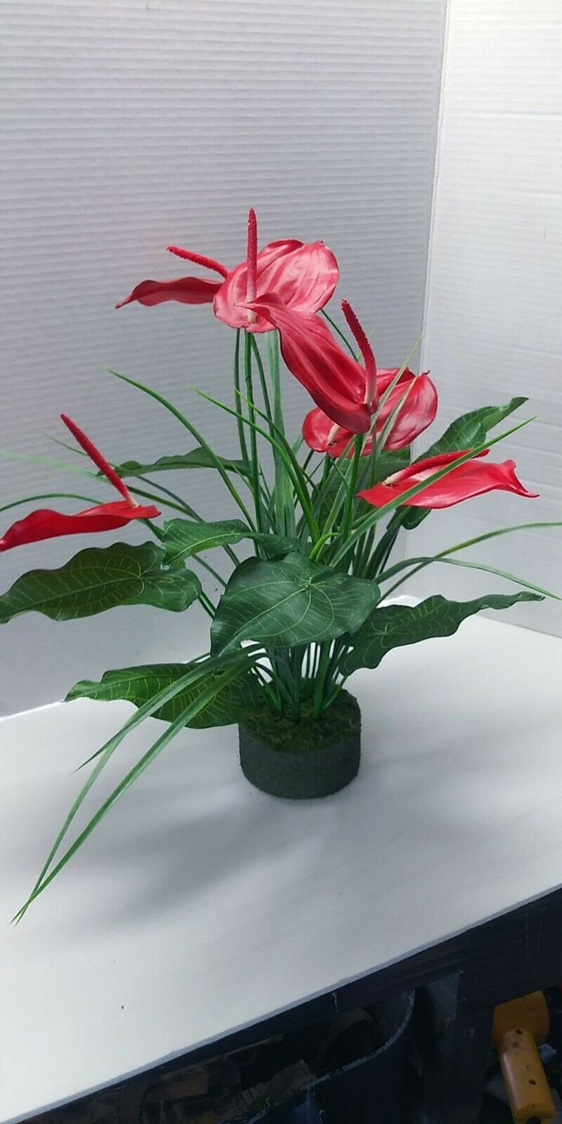 Artificial Anthurium Plant W/O Pot. Silk Flowers Etsy