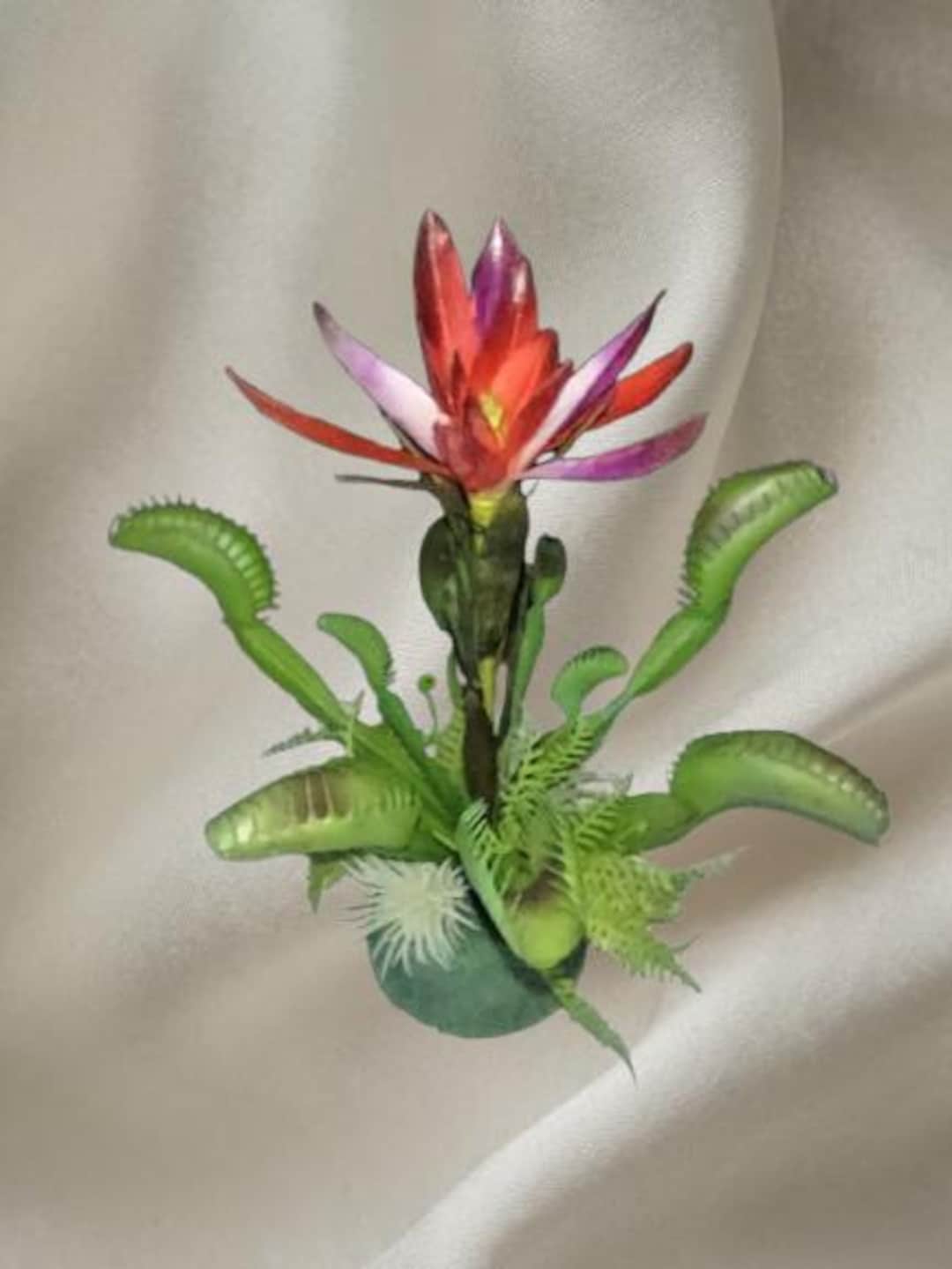 Artificial Venus Flytrap With Protea Flower and Ferns - Etsy
