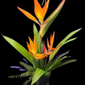 Medium Sized Artificial bird of paradise table decoration ORANGE