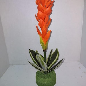 Artificial bromeliad plant ORANGE