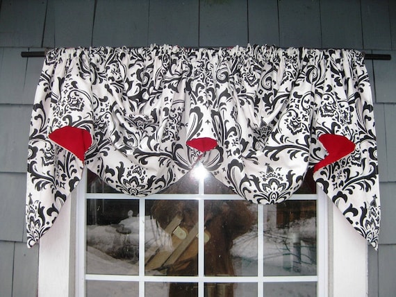 Red and black fabric for curtains deals