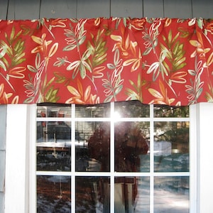 Valance Ready to Ship!  Gathered Straight-Hem Rod Pocket Window Treatment Richloom Indoor/Outdoor Solarium Menillo Fabric Sonoma Sun, Porch