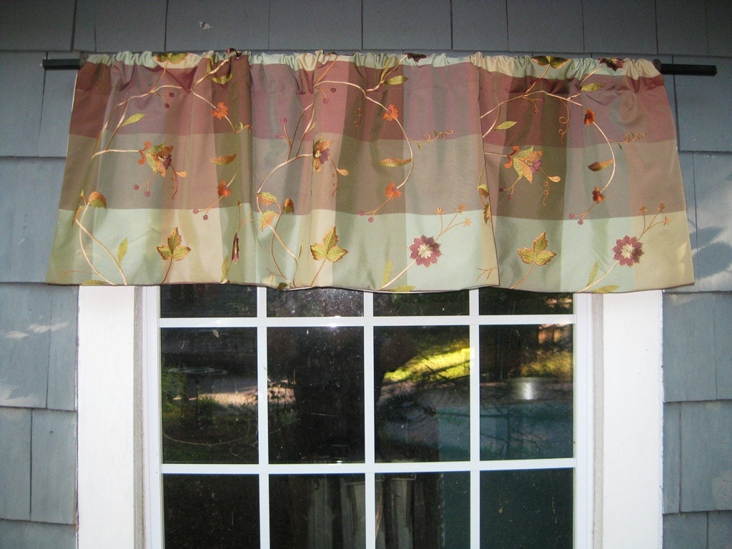 Turquoise Valance, Window Valance, Scalloped Valance, Decorative