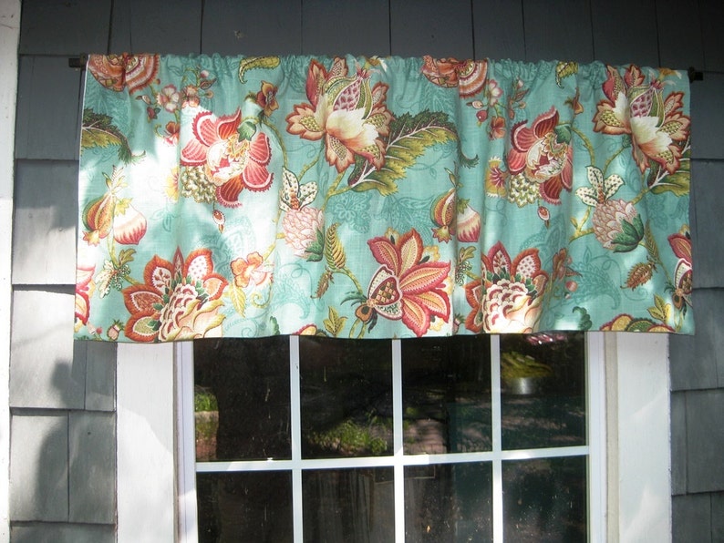 Curtain Ready To Ship Valance Gathered Straight Hem Rod Etsy