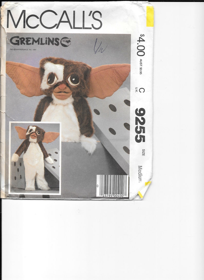 Mccall's Gizmo Gremlins Halloween Costume Pattern Child Size Medium ...