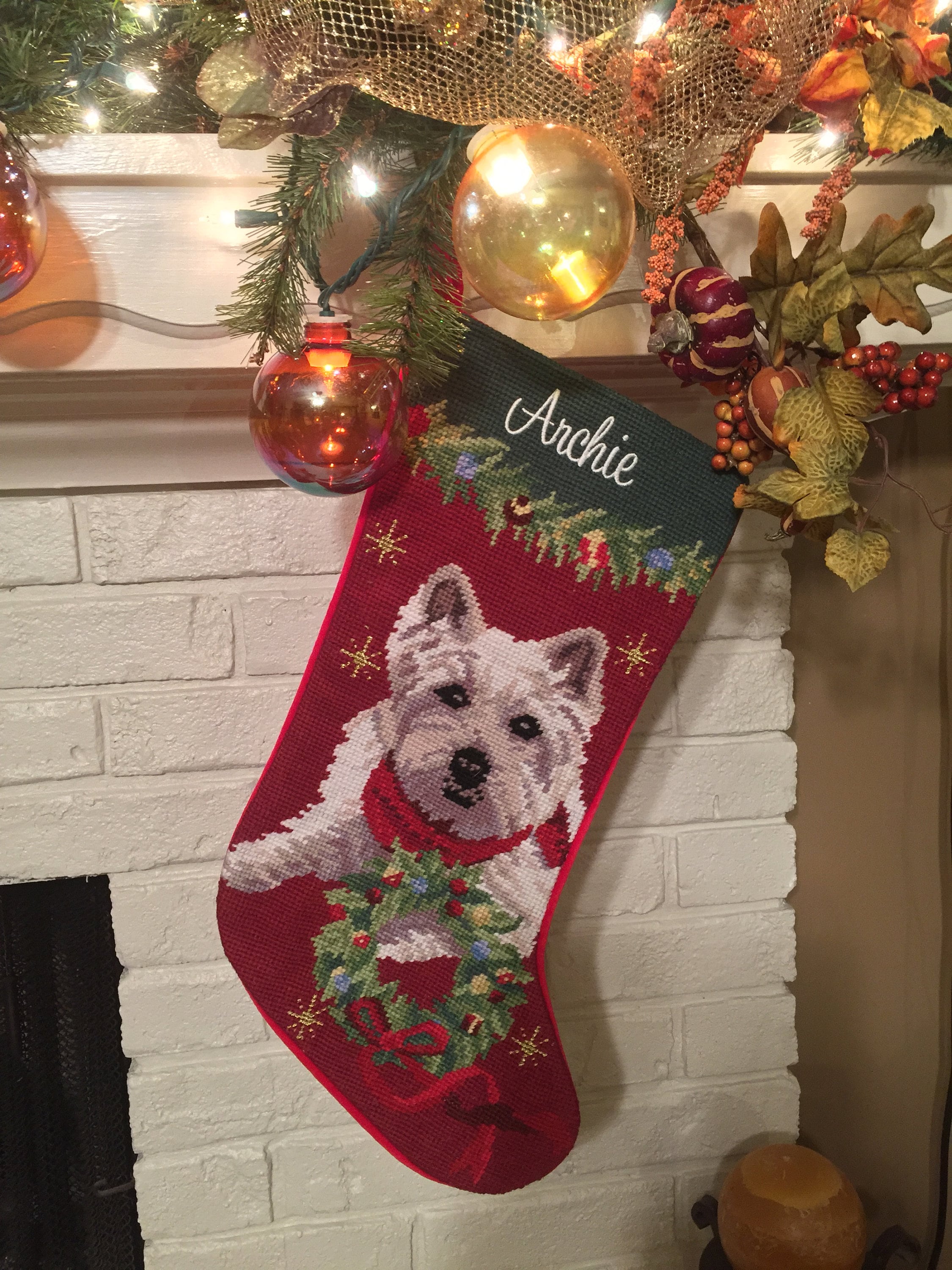 Westie Dog Stocking Personalized Christmas stockings dog Etsy
